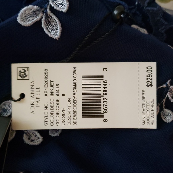 Stunning Adrianna Papell Navy Gown - Picture 9 of 12